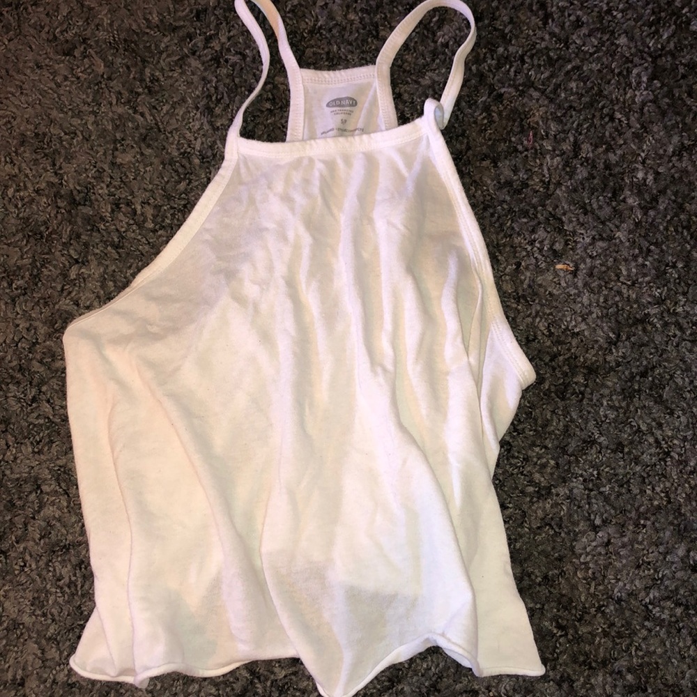 White Razorback crop top